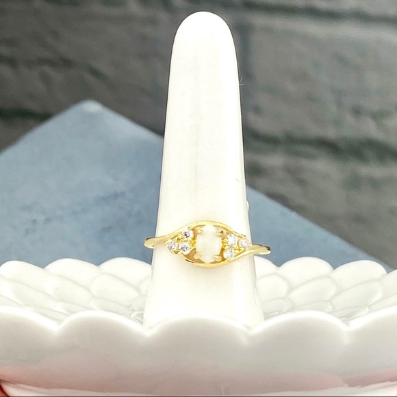 2 for $30 🌸 Boutique Opal White Rhinestone Evil Eye Fashion Ring 8 - Picture 1 of 3